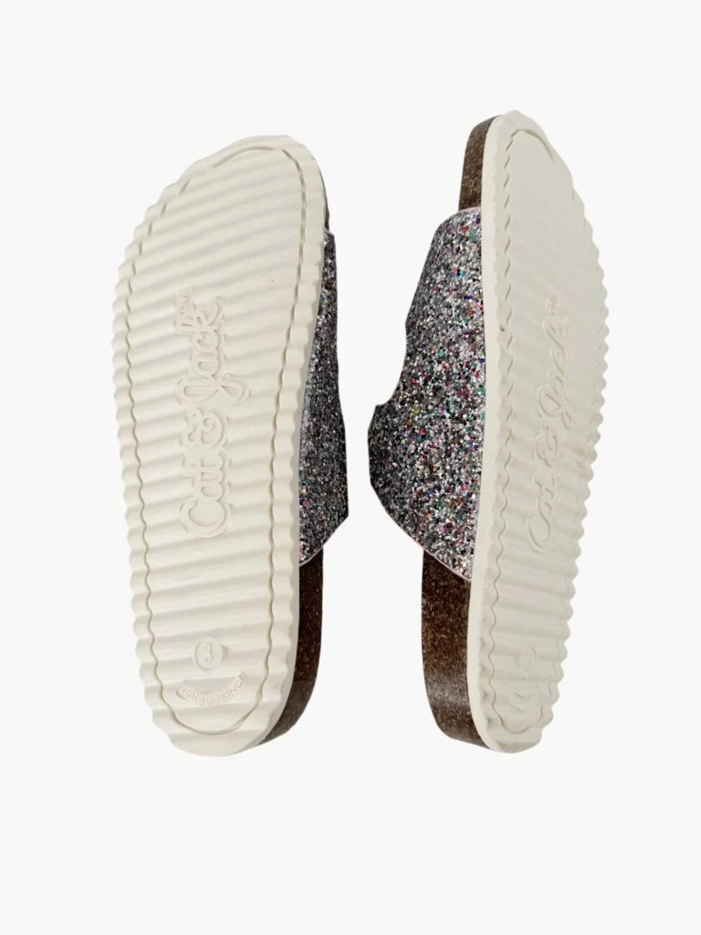 NEW Cat & Jack Kids' Drew Footbed Sandals - Silver